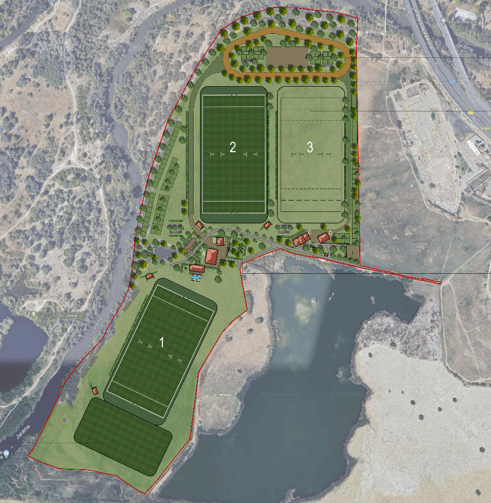 Aerial masterplan of Tremont Group polo facility
